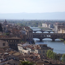 View of the Arno River and the Old Bridge (Ponte Vecchio) from Piazzale Michelangelo, Florence